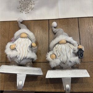 Silver and White Gnome Wall Hooks